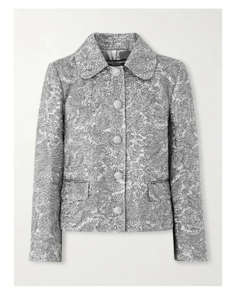 Dolce & Gabbana Jacke Aus Metallic-jacquard - Silber Silber
