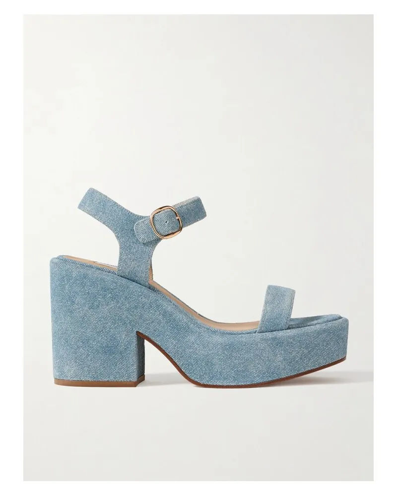 Gabriela Hearst Iman Plateausandalen Aus Veloursleder - Blau Blau