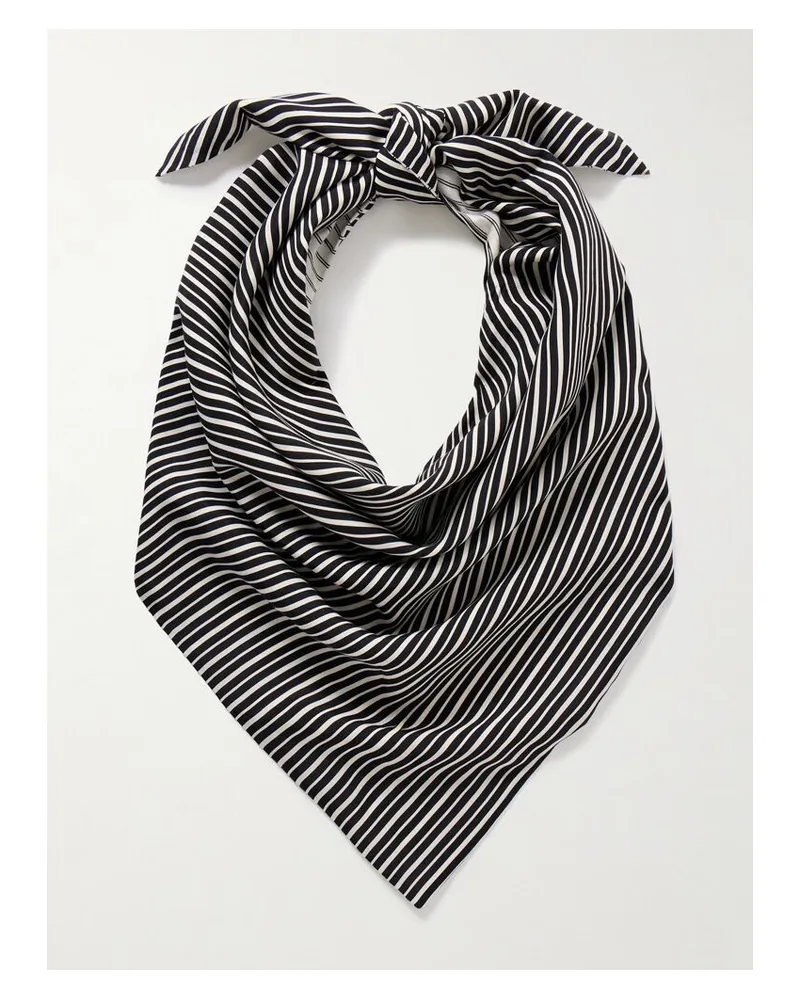 Maria Mcmanus Gestreiftes Tuch Aus Recyceltem Webstoff - Schwarz Schwarz
