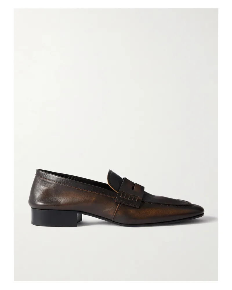 Dries van Noten Pennyloafers Aus Glanzleder - Braun Braun