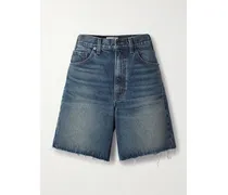 Russel Jeansshorts Mit Fransen - Blau