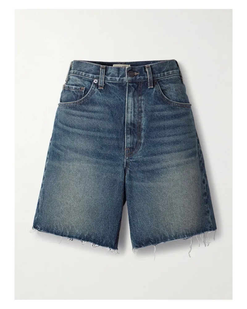 Nili Lotan Russel Jeansshorts Mit Fransen - Blau Blau