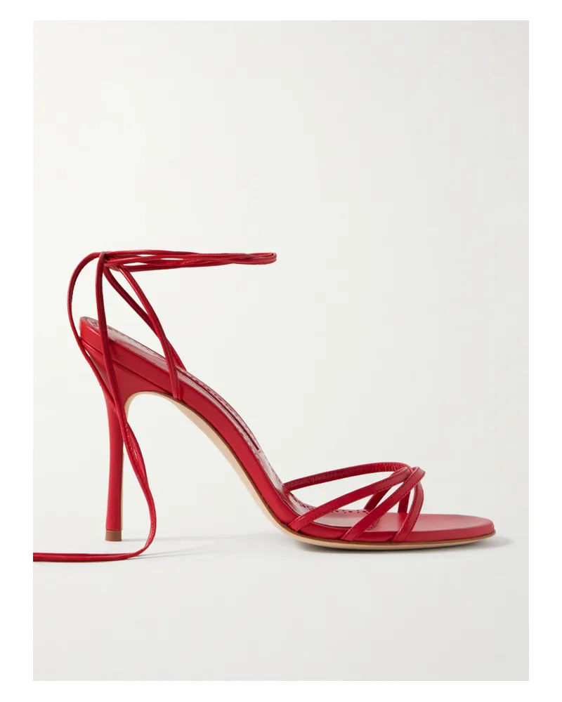 Manolo Blahnik Leva 105 Leather Sandals - Red Red