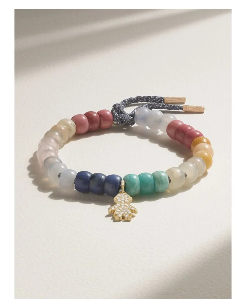 Carolina Bucci Holbox Forte Beads Armband Aus Lurex Mit Mehreren Steinen Und Details Aus 18 Karat Gold - Mehrfarbig Mehrfarbig