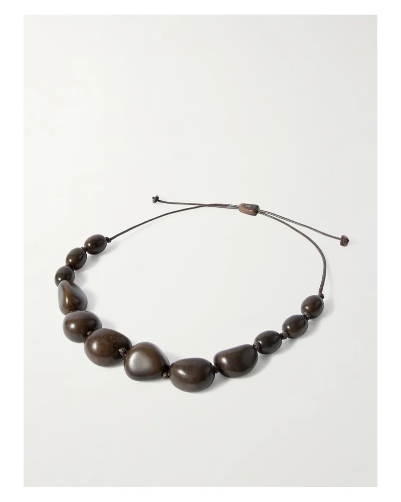 Hunting Season The Statement Kette Aus Leder Mit Taguanüssen - Braun Braun