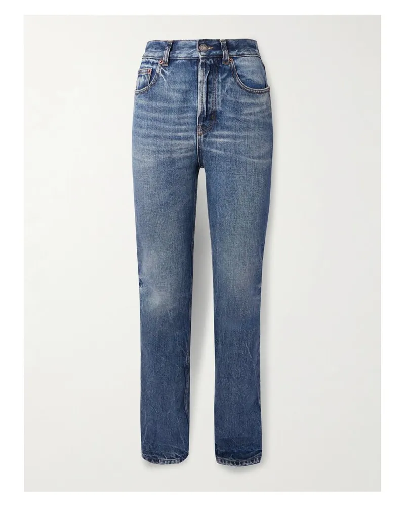 Saint Laurent Hoch Sitzende Jeans Mit Schmalem Bein - Blau Blau