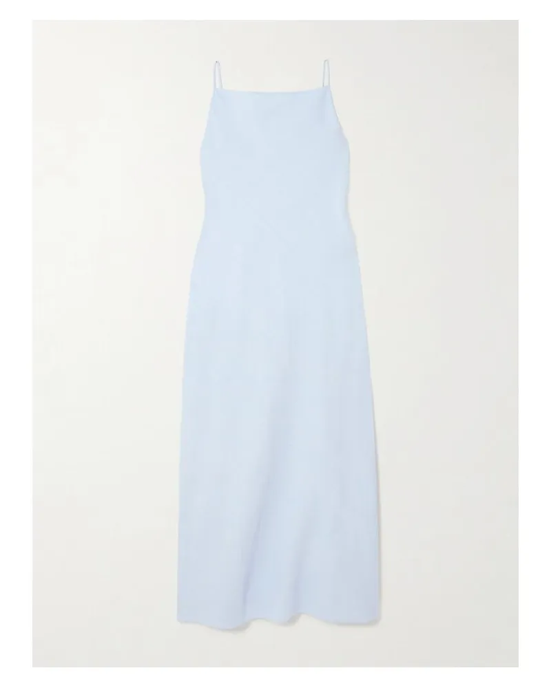 Another Tomorrow Maxikleid Aus Einer Hanfmischung - Blau Blau