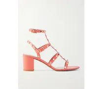 Rockstud 60 Leather Sandals - Orange