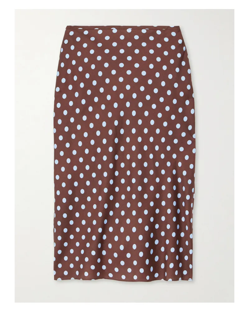 Posse Leo Midirock Aus Satin Aus Einer Tencel™-mischung Mit Polka-dots - Braun Braun