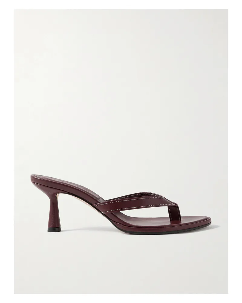 aeyde Daphne Leather Sandals - Burgundy Burgundy