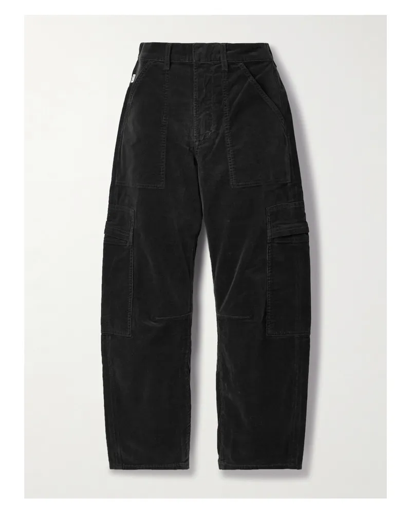 Citizens of humanity Marcelle Cotton-blend Corduroy Wide-leg Cargo Pants - Gray Gray