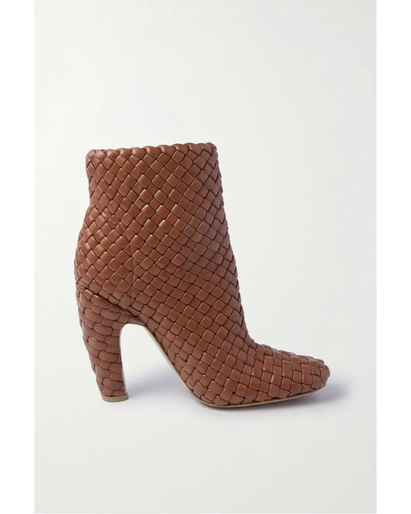 Bottega Veneta Mini Lido Ankle Boots aus Intrecciato-leder Braun