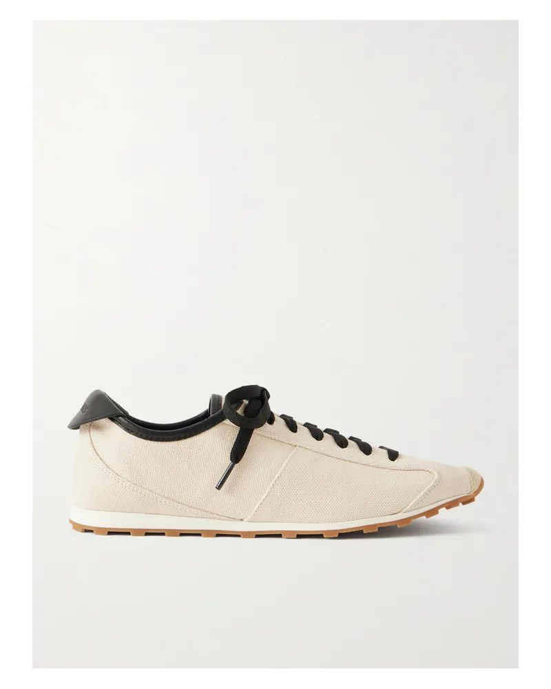 Jacquemus Les Tennis Leather-trimmed Canvas Sneakers - Neutrals Neutrals