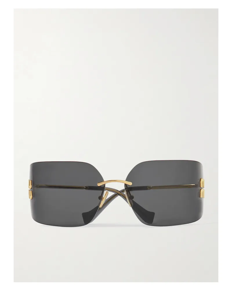 Miu Miu D-frame Gold-tone Sunglasses - Black Black