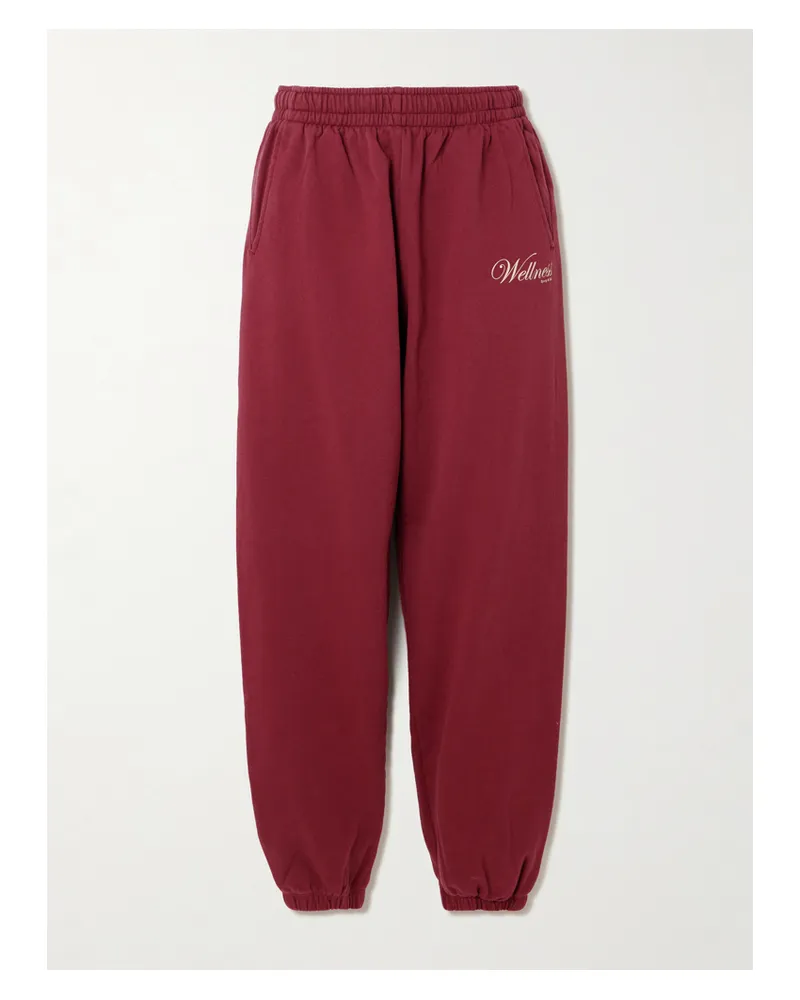 SPORTY & RICH Soho Jogginghose Aus Baumwoll-jersey Mit Print - Burgunder Burgunder