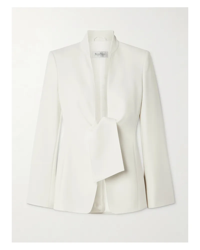 Max Mara Ghiotto Blazer Aus Cady Zum Binden - Weiß Weiß