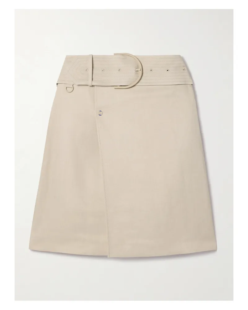 Burberry Rock Aus Twill Mit Gürtel - Creme Creme