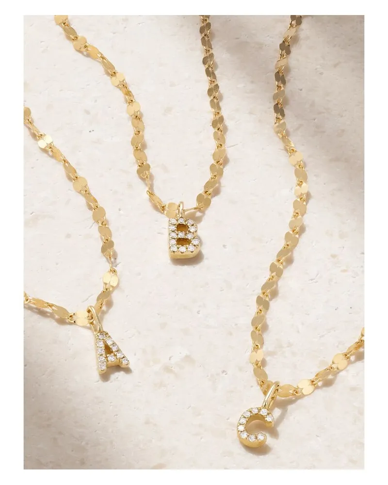 Stone & Strand Initial Sparkle Kette Aus Gold Mit Diamanten Gold