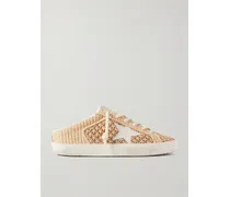 Superstar Sabot Slip-ons Aus Raffiabast Mit Lederbesatz In Distressed-optik - Neutral