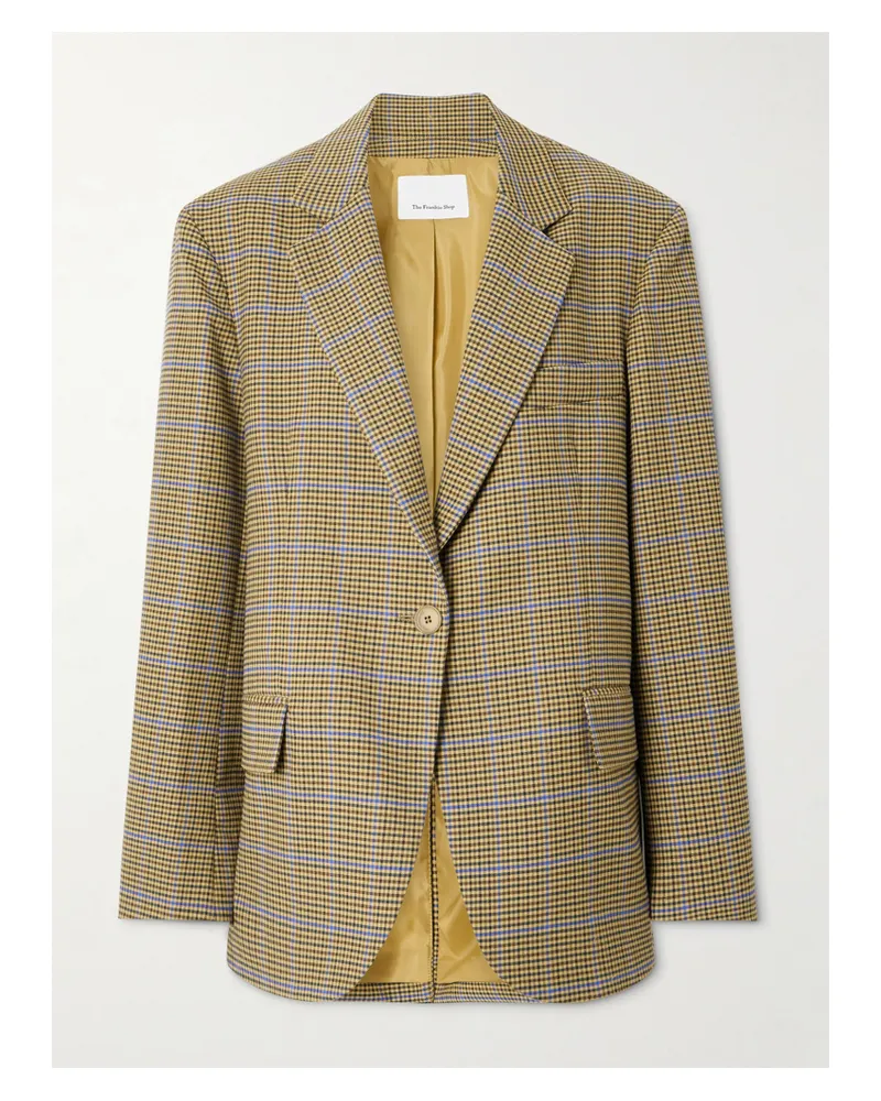 FRANKIE Shop Lyra Oversized-blazer Aus Webstoff Mit Hahnentrittmuster - Braun Braun