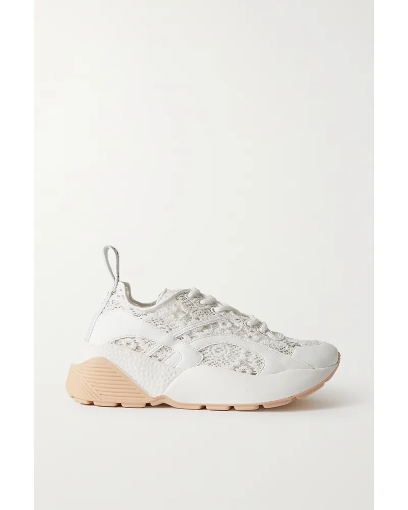 Stella McCartney Eclypse Sneakers Aus Spitze Mit Kunstlederbesätzen - Weiß Weiß