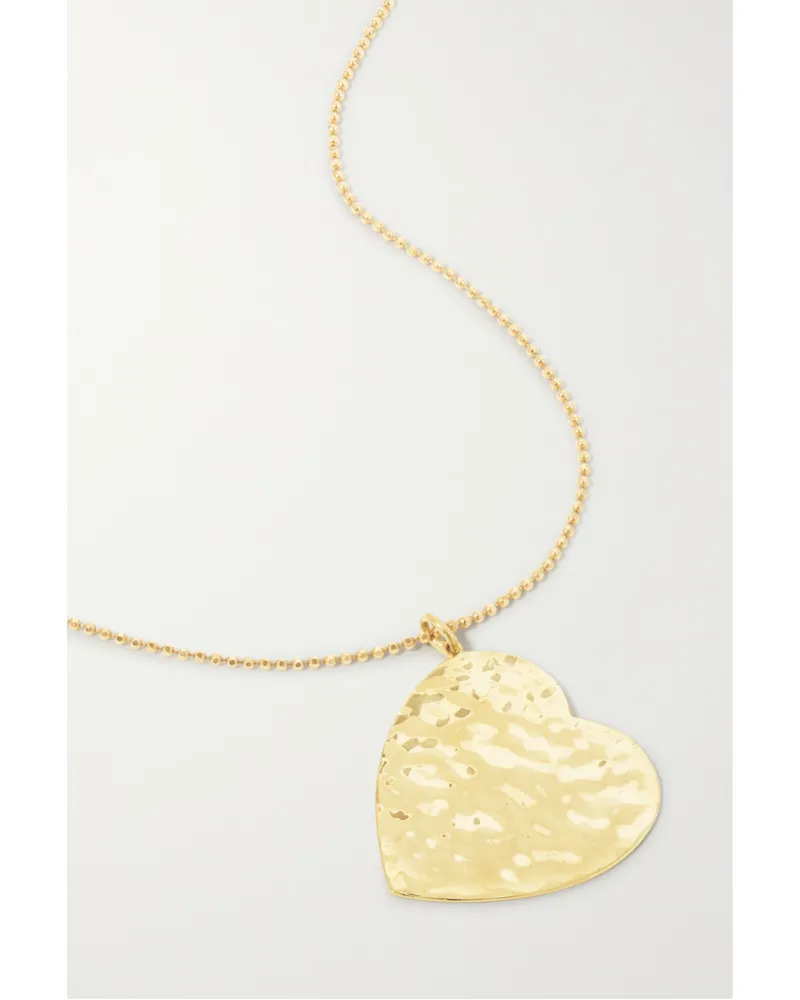 Jennifer Meyer Large Hammered Heart Kette aus 18 Karat Gold