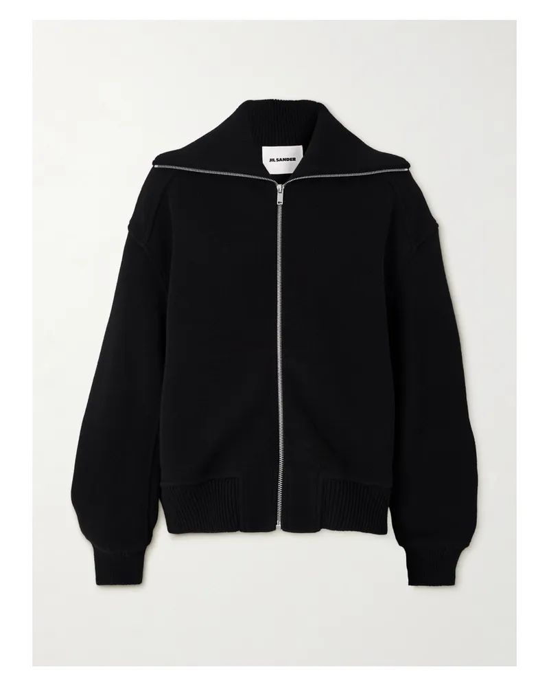 Jil Sander Oversized-bomberjacke Aus Einer Wollmischung - Schwarz Schwarz