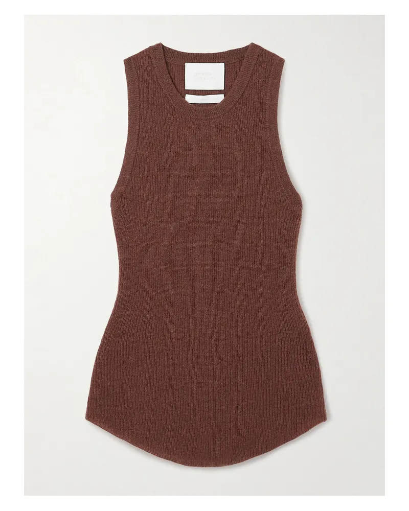 Citizens of humanity Akira Tanktop Aus Einer Gerippten Woll-kaschmirmischung - Braun Braun