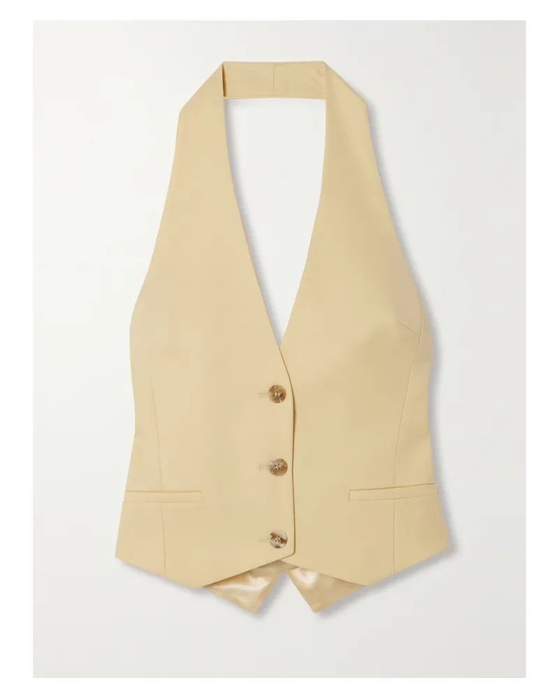 Esse Studios Delphi Neckholder-weste Aus Satin Und Twill Aus Einer Wollmischung - Creme Creme