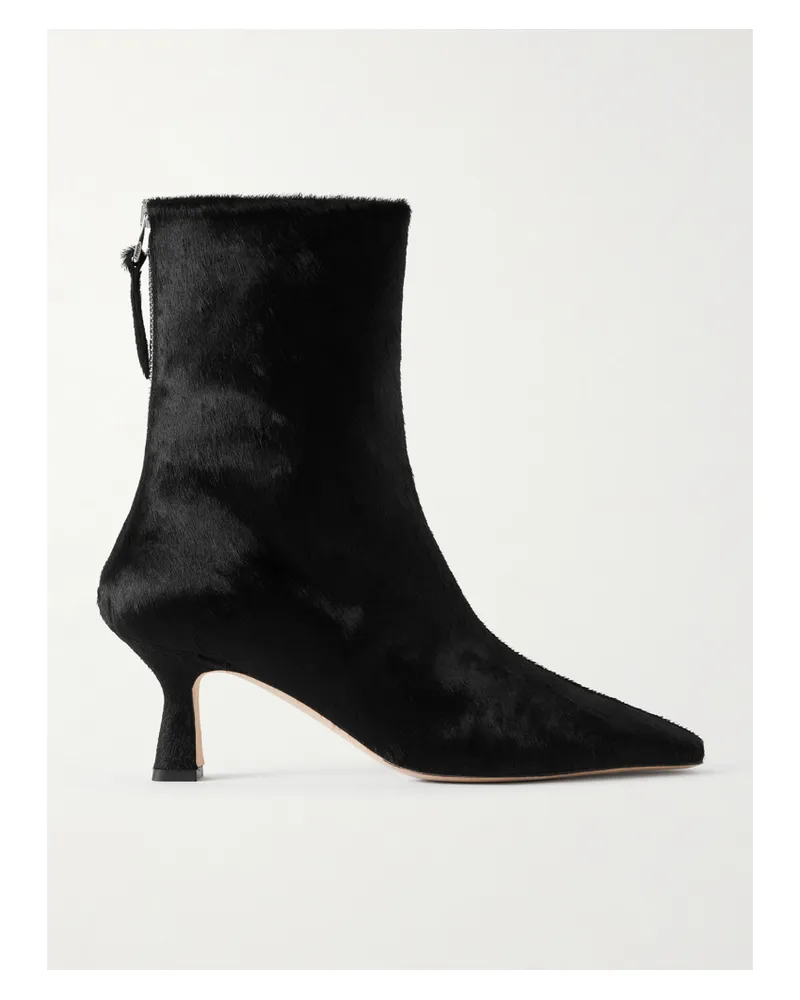 aeyde Elina Pony Hair Ankle Boots - Black Black