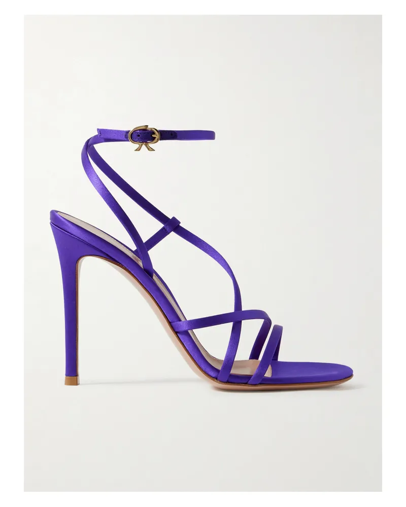 Gianvito Rossi 105 Sandalen Aus Satin - Blau Blau