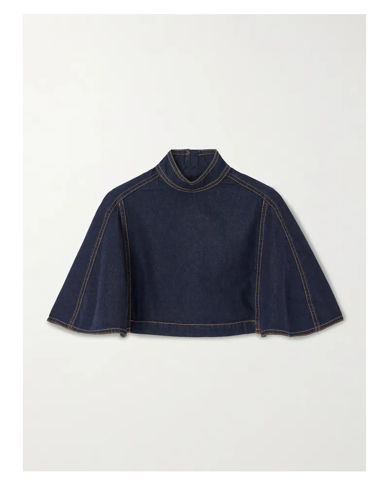Zimmermann Verkürztes Oberteil Aus Denim Mit Cape-effekt - Blau Blau