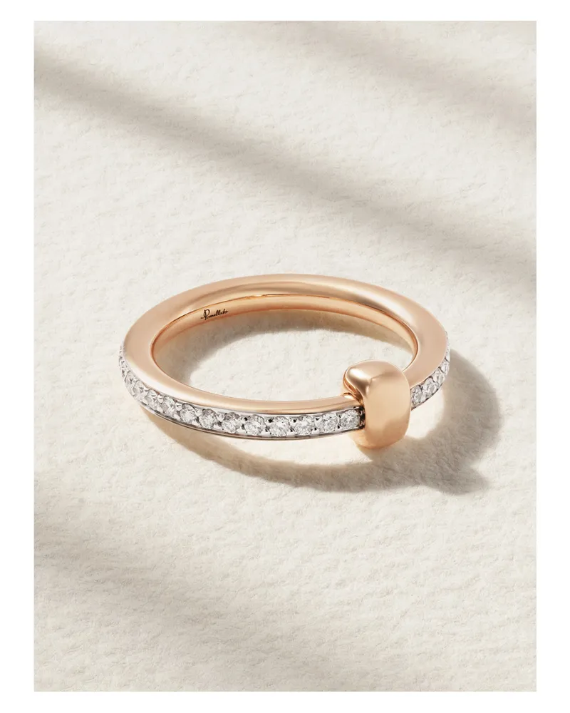 Pomellato Together 18-karat Rose Gold, Rhodium-plated And Diamond Ring - Silver Silver