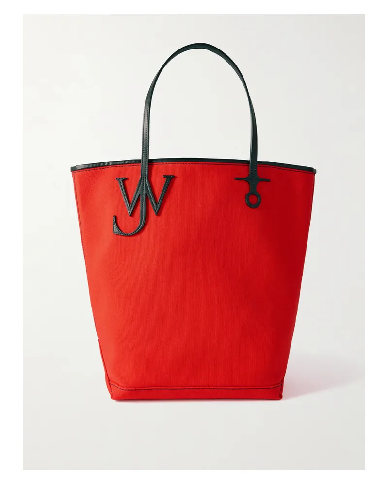 J.W.Anderson Anchor Leather-trimmed Canvas Tote - Red Red