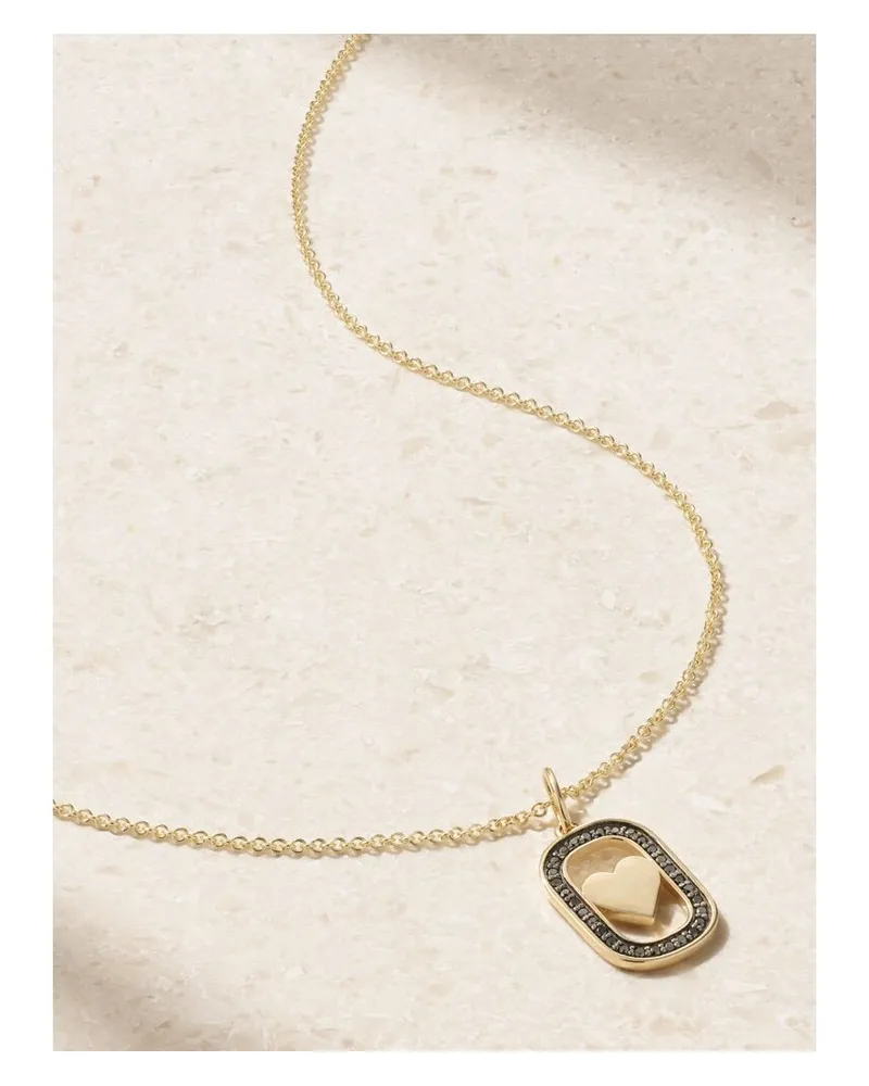 Sydney Evan Heart Open Icon Kette Aus 14 Karat Gold Mit Diamanten Gold
