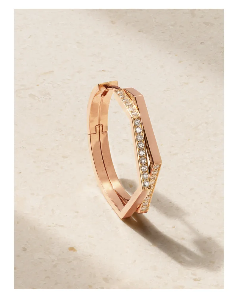 Repossi Antifer Medium Einzelne Creole Aus 18 Karat Roségold Mit Diamanten Gold