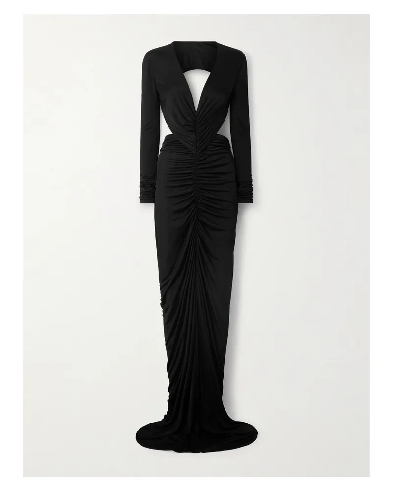 Rick Owens Poppy Rückenfreie Robe Aus Jersey Mit Raffungen - Schwarz Schwarz