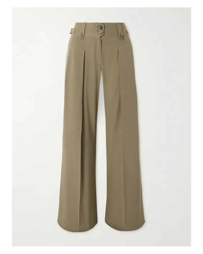 Tom Ford Hose Mit Geradem Bein Aus Crêpe De Chine Aus Seide Mit Bügelfalten - Grün Grün