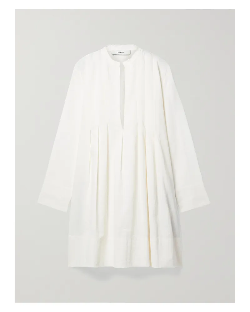 Vince Minikleid Aus Webstoff Mit Falten - Weiß Weiß
