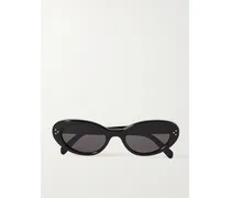 Sonnenbrille Mit Ovalem Rahmen Aus Azetat - Schwarz