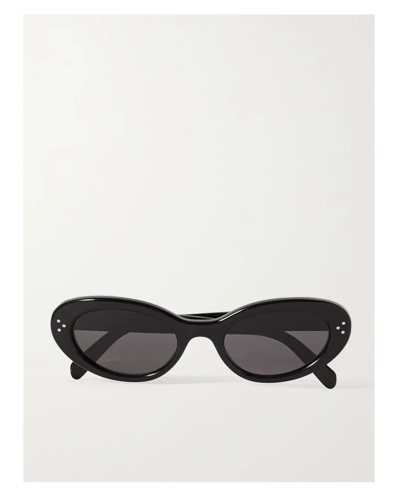 Celine Sonnenbrille Mit Ovalem Rahmen Aus Azetat - Schwarz Schwarz