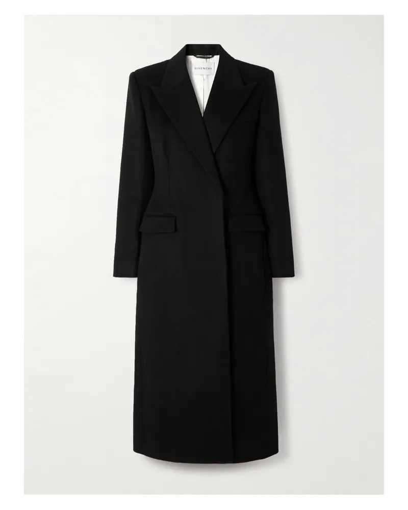 Givenchy Mantel Aus Gebürsteter Wolle - Schwarz Schwarz