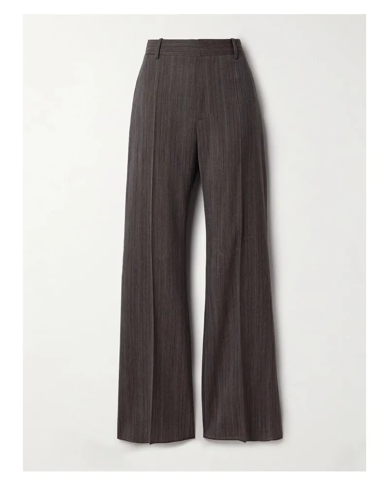 Bottega Veneta Hose Mit Geradem Bein Aus Einer Wollmischung Mit Nadelstreifen - Grau Grau