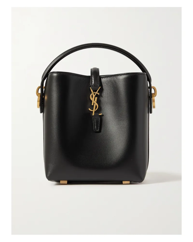 Saint Laurent Le 37 Mini Leather Bucket Bag - Black Black