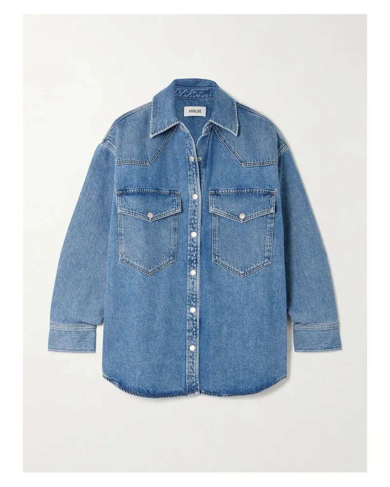 AGOLDE Lotta Hemd Aus Bio-denim - Blau Blau