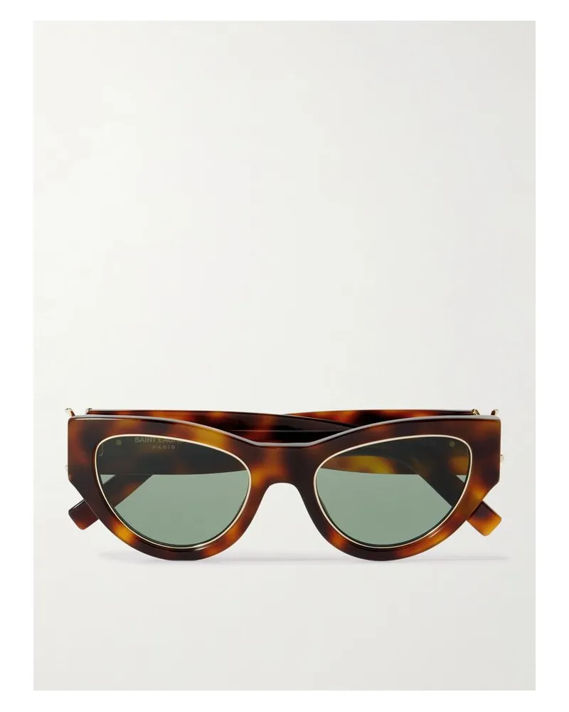 Saint Laurent Sonnenbrille Mit Cat-eye-rahmen Aus Azetat In Hornoptik Horn