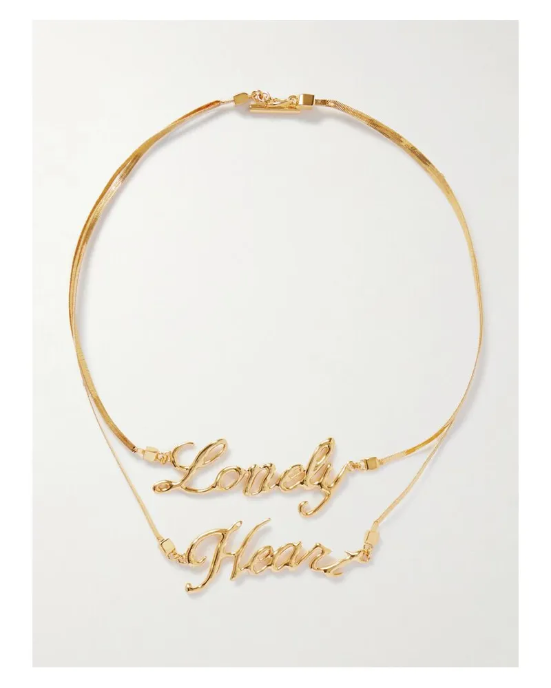 Jil Sander Lonely Heart Goldfarbene Kette Gold