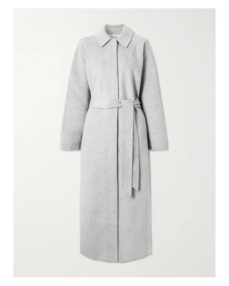 TOVE Yoonmi Belted Brushed Wool-blend Coat - Gray Gray