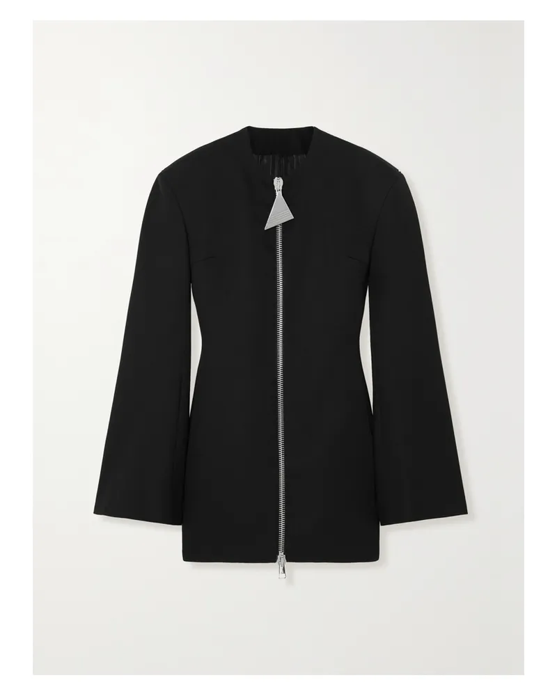 ATTICO Minikleid Aus Woll-twill - Schwarz Schwarz