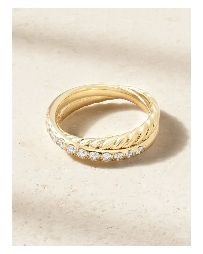David Yurman Crossover® Two Row Ring Aus 18 Karat Gold Mit Diamanten Gold